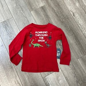 CD Mini 100% cotton T-shirt Roaring Through the Snow size 4T new with tags red